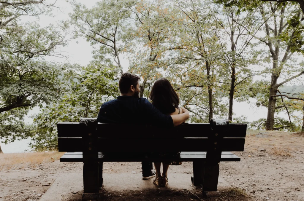 couple sitting and talking. respect your wife's feelings