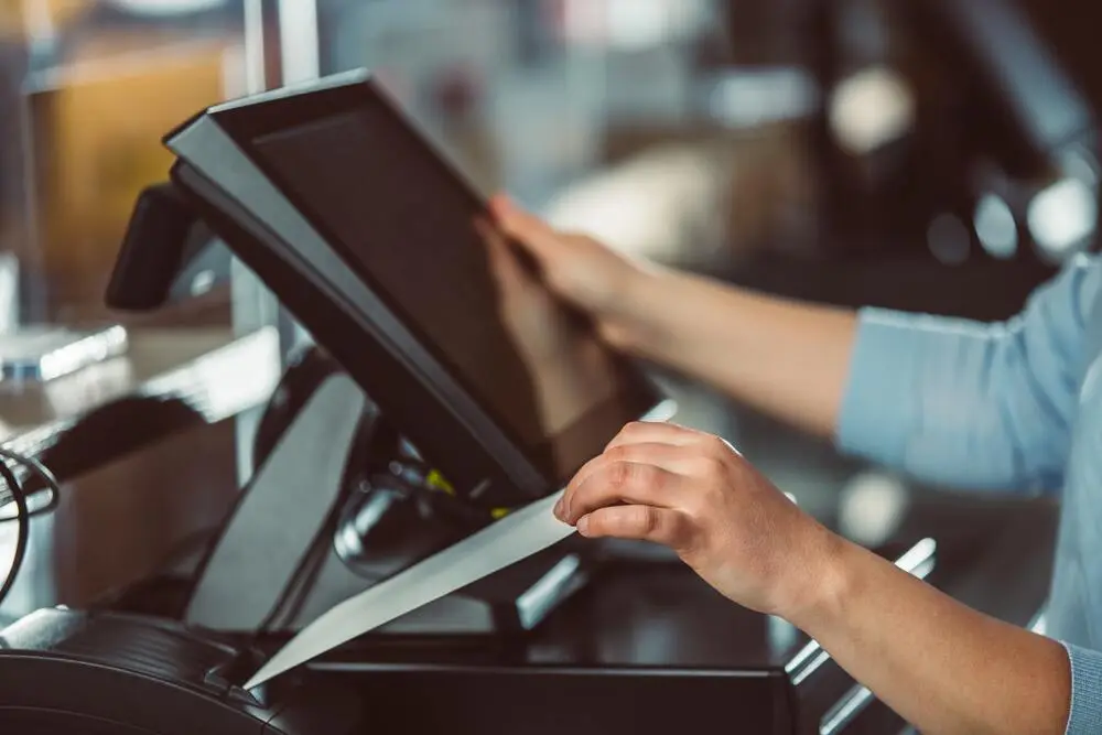 Cashier at the store, 